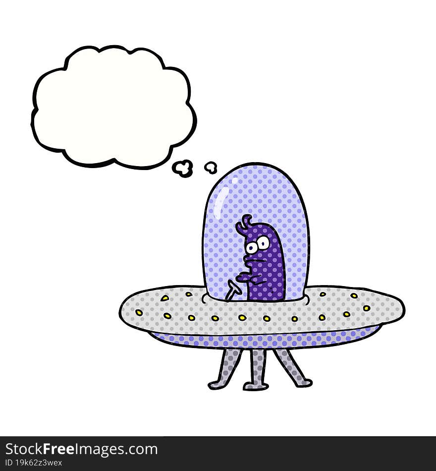 thought bubble cartoon flying saucer