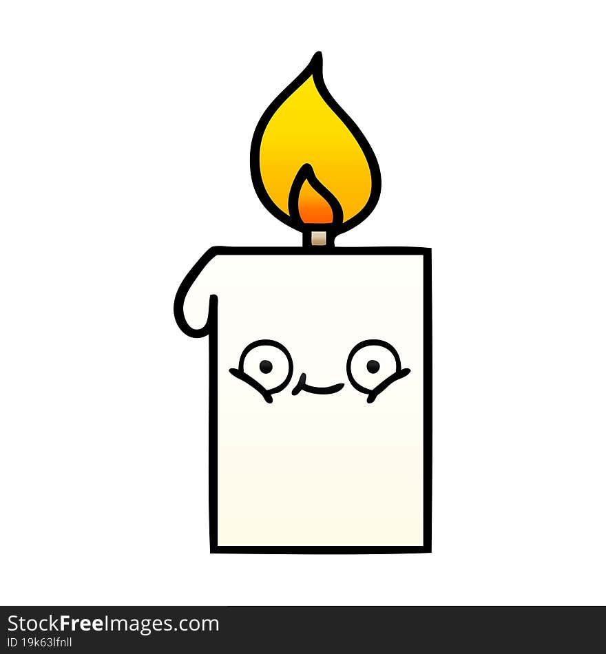 gradient shaded cartoon lit candle