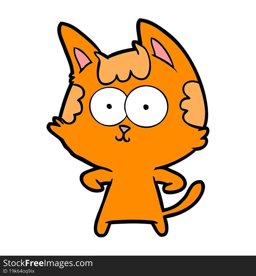 happy cartoon cat. happy cartoon cat