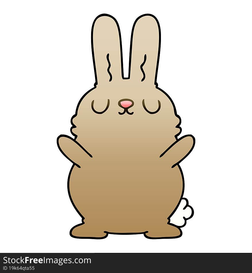 quirky gradient shaded cartoon rabbit