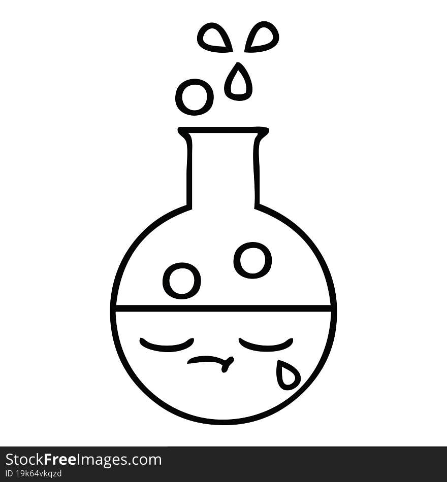 line drawing cartoon of a test tube