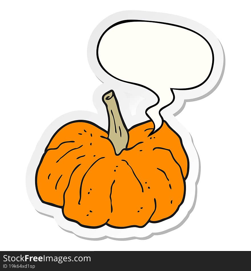 Cartoon Squash And Speech Bubble Sticker