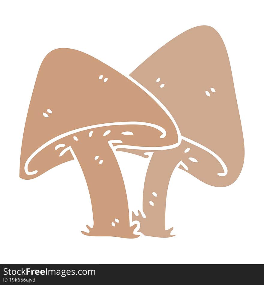 quirky hand drawn cartoon mushrooms