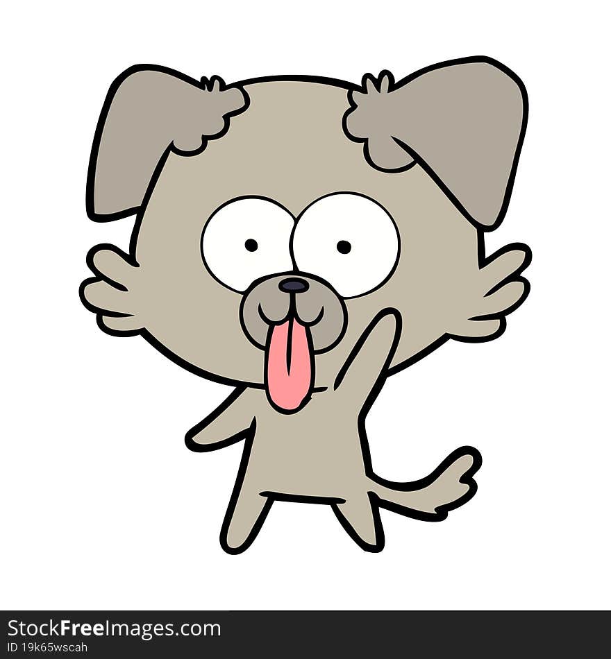 cartoon dog with tongue sticking out. cartoon dog with tongue sticking out