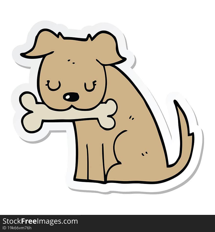 Sticker Of A Cartoon Dog