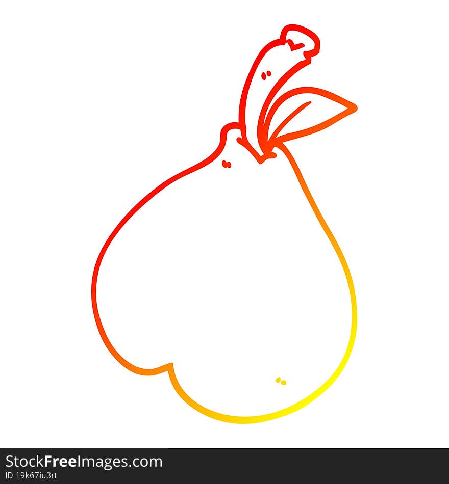 warm gradient line drawing cartoon pear