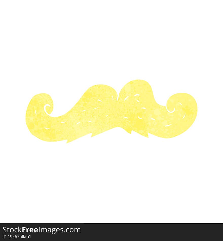 freehand retro cartoon mustache