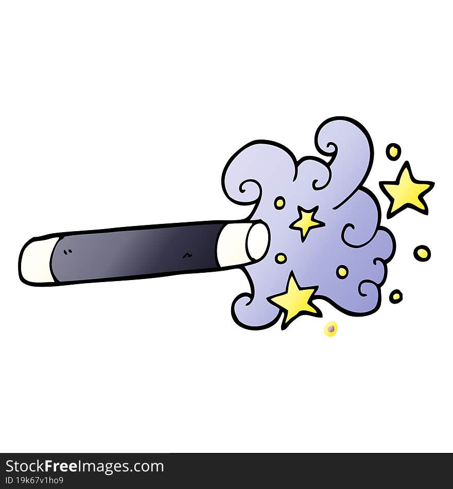 vector gradient illustration cartoon magician wand