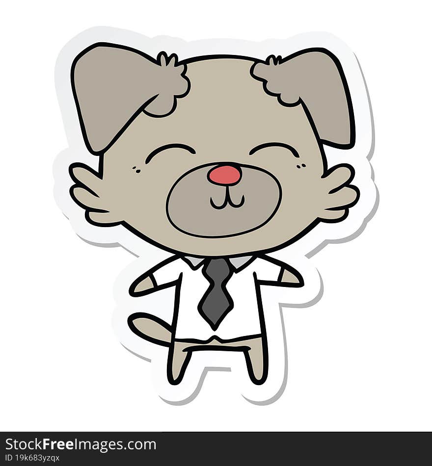 sticker of a cartoon dog manager