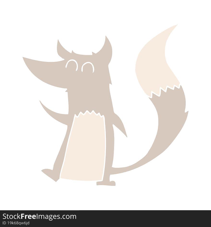 flat color illustration of little wolf. flat color illustration of little wolf