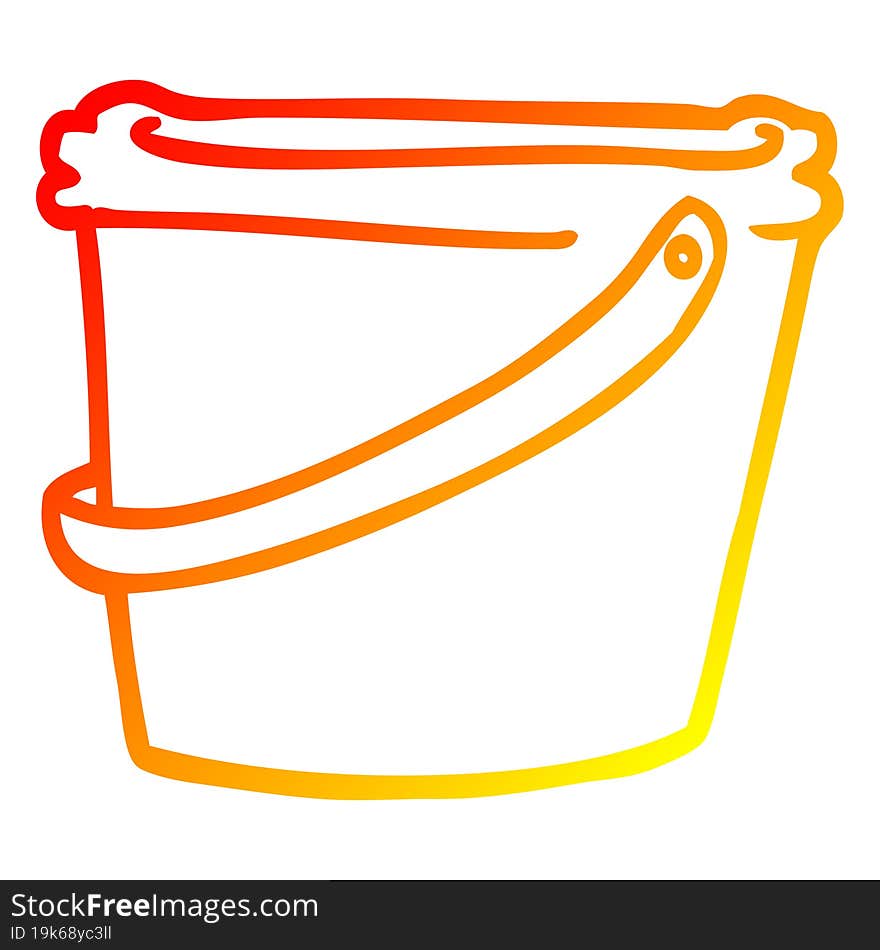 warm gradient line drawing cartoon bucket