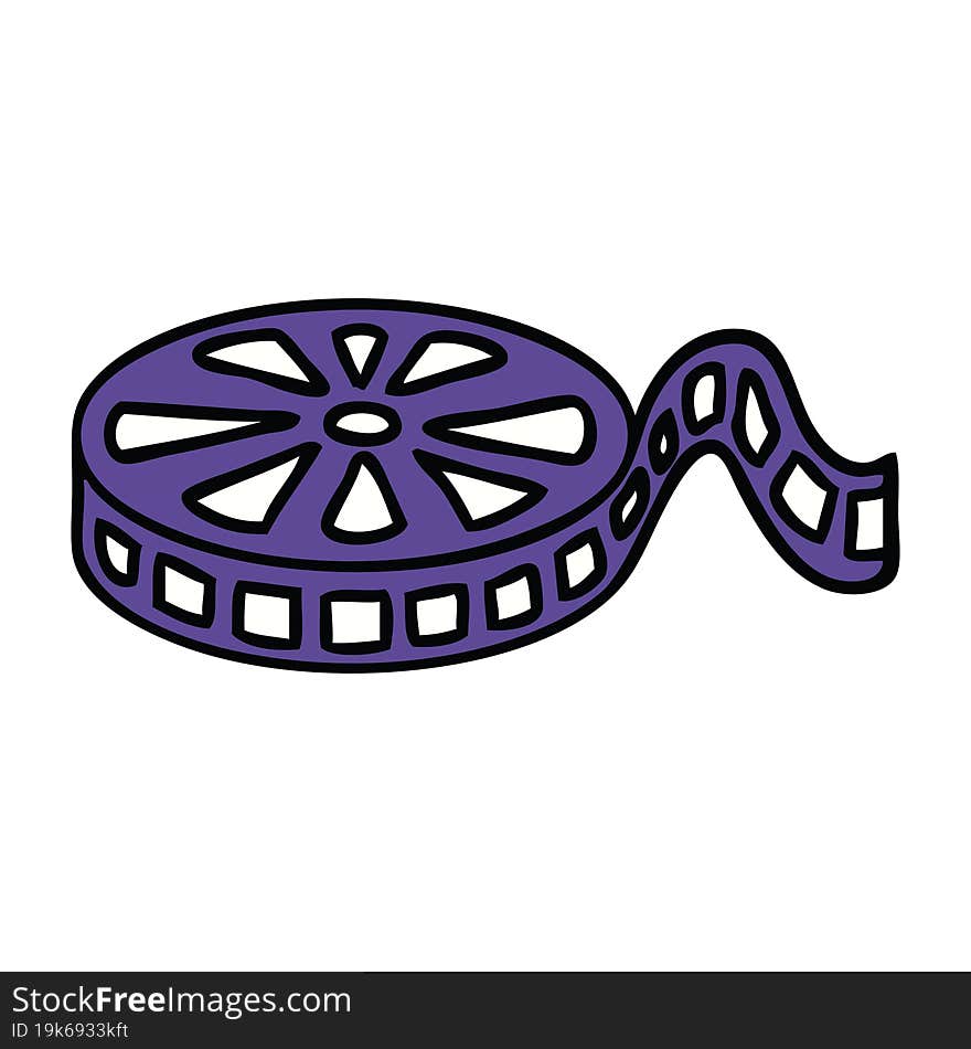 cute cartoon of a film reel. cute cartoon of a film reel