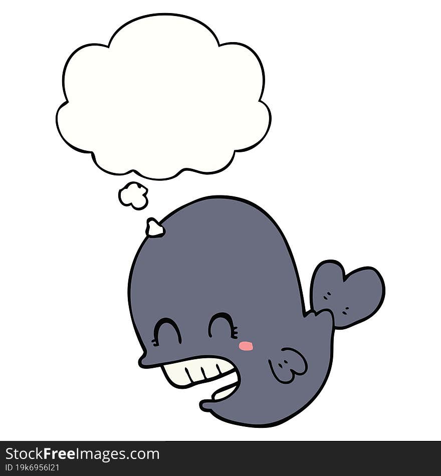 cartoon whale and thought bubble