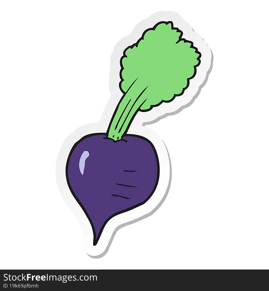 sticker of a cartoon beetroot