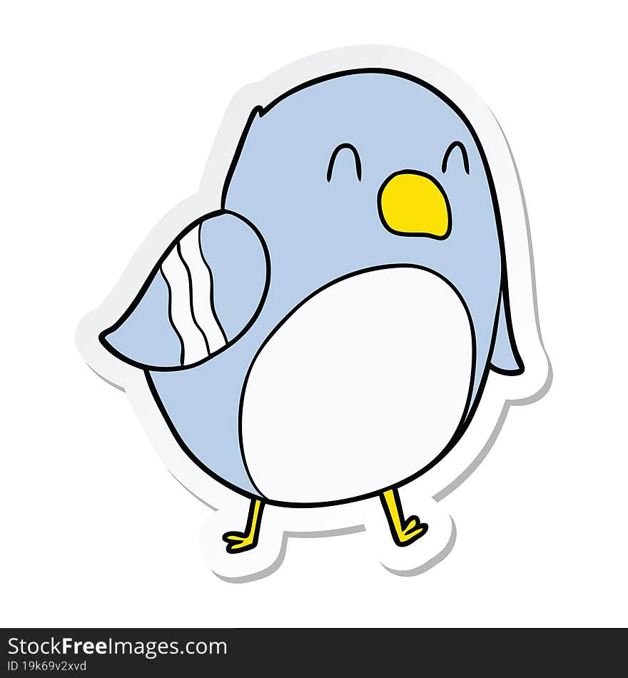 sticker of a cartoon bird