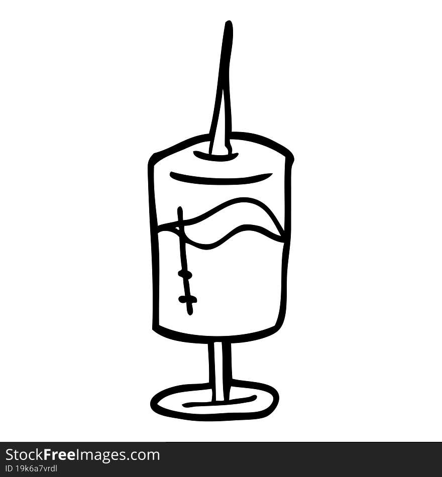 line drawing cartoon of an injection