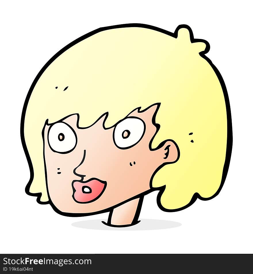 Cartoon Happy Female Face