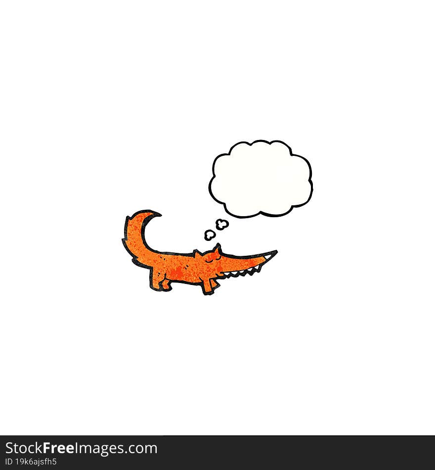 Cartoon Fox With Thought Bubble