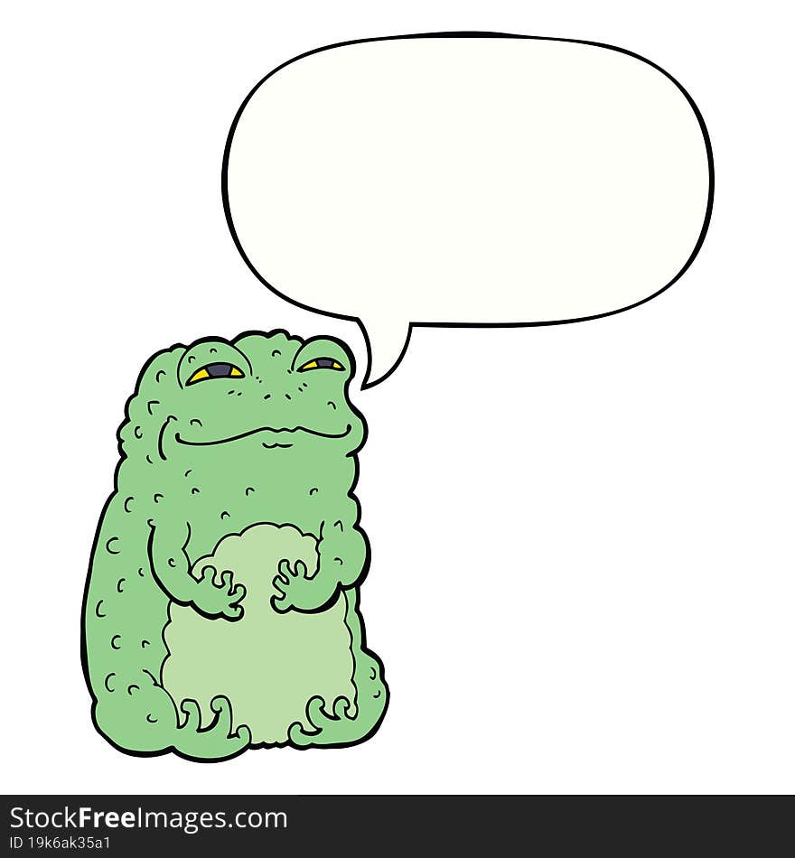 cartoon smug toad and speech bubble