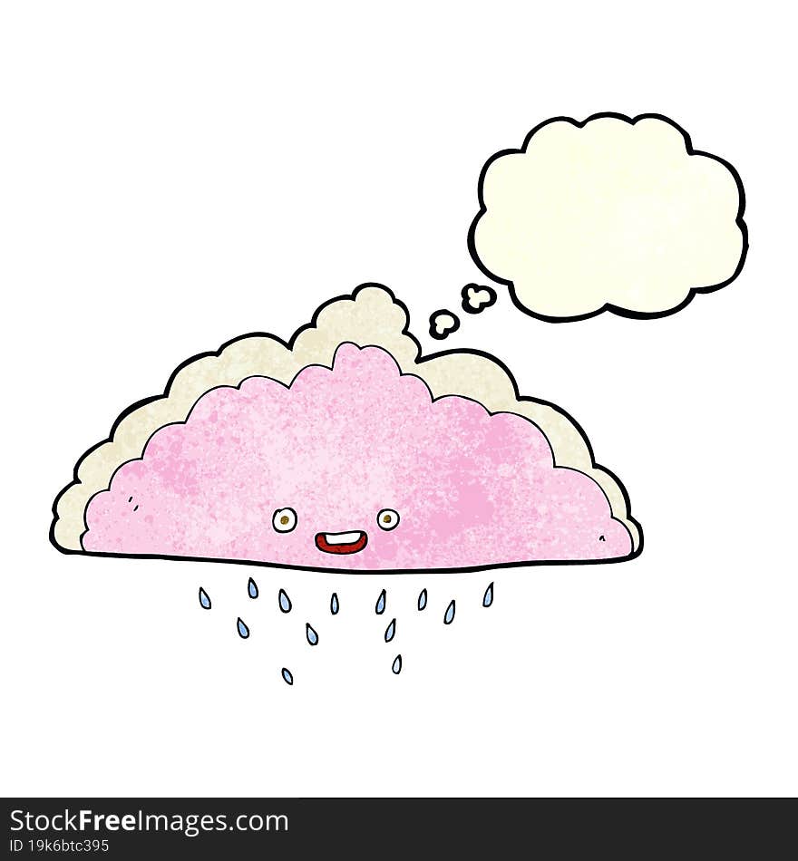 Cartoon Rain Cloud With Thought Bubble