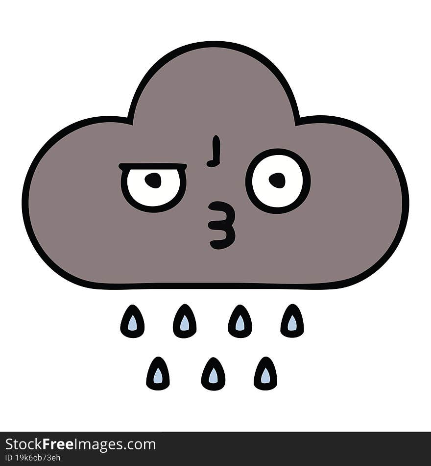 cute cartoon storm rain cloud