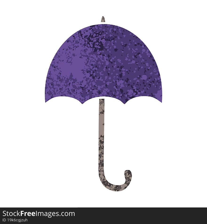 retro illustration style cartoon open umbrella