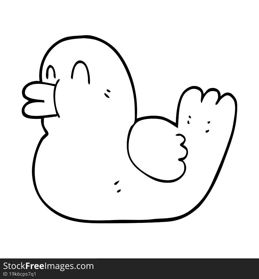 line drawing cartoon rubber duck