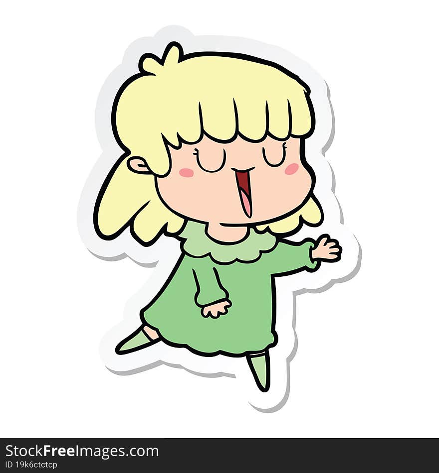 sticker of a cartoon woman