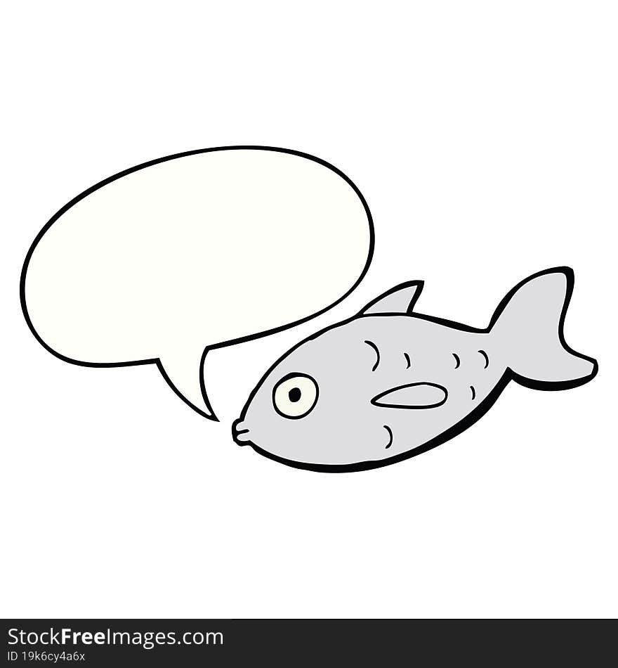 cartoon fish and speech bubble