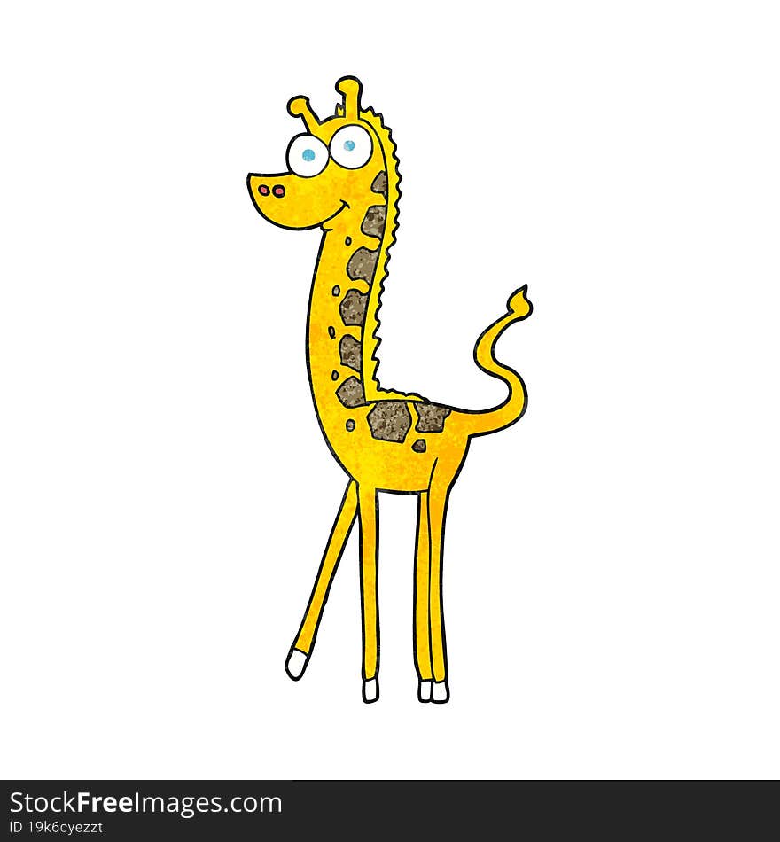 freehand textured cartoon giraffe