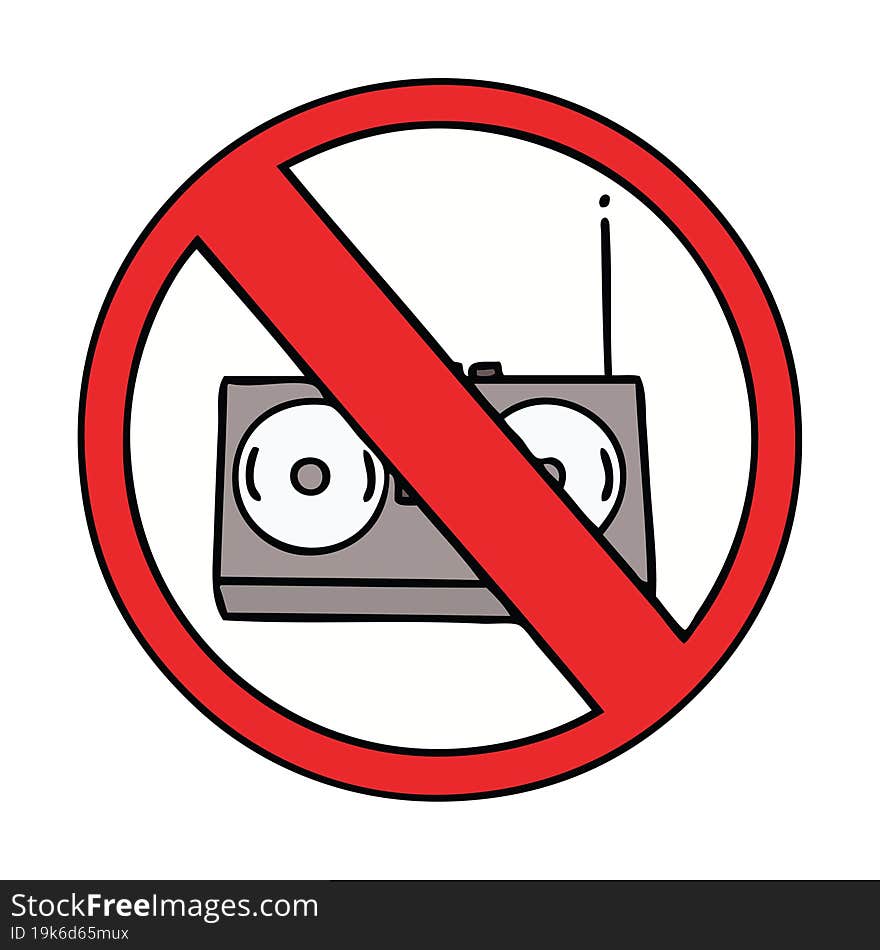 cute cartoon of a no radio allowed