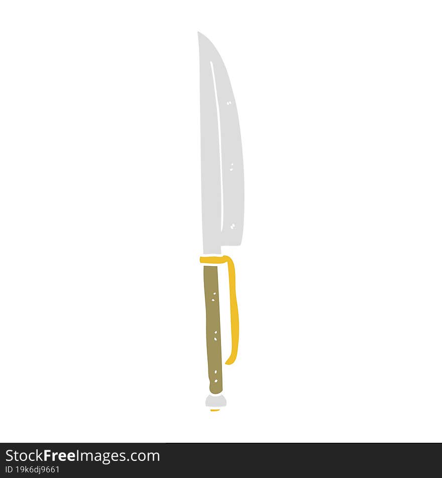 Flat Color Illustration Of A Cartoon Knife