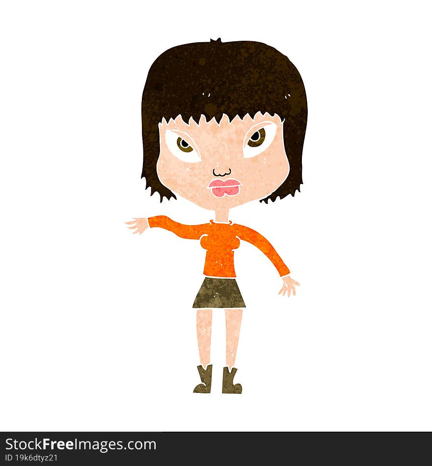 cartoon woman making gesture