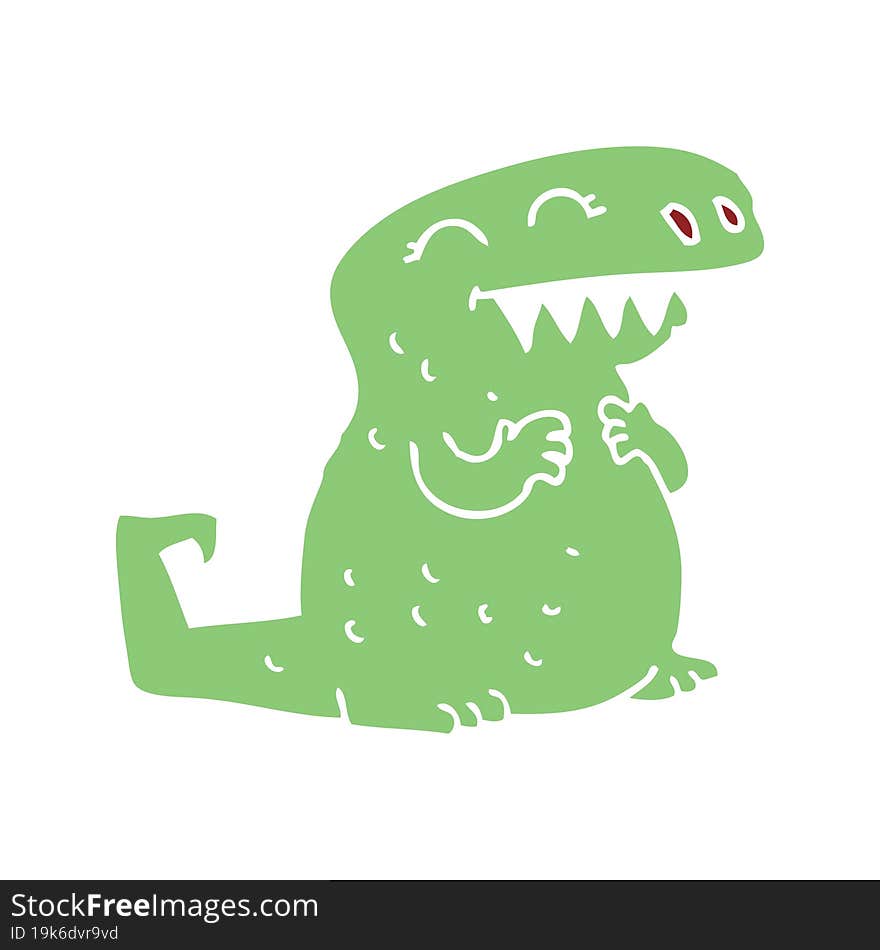 flat color style cartoon dinosaur