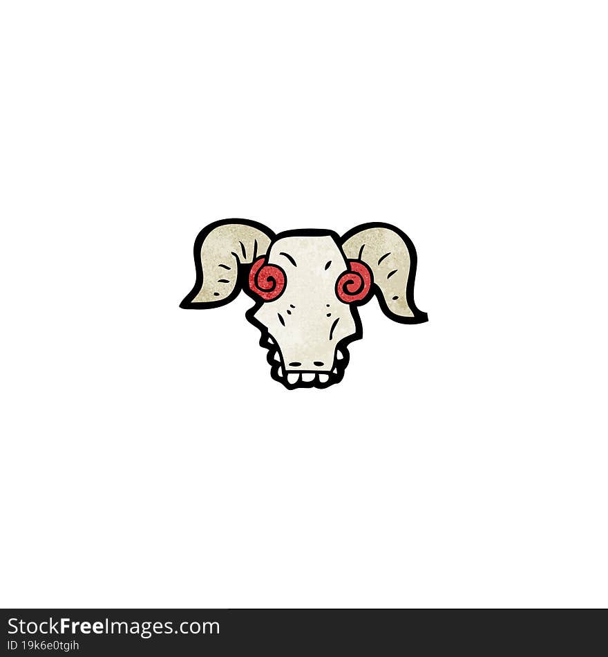 spooky ram skull cartoon