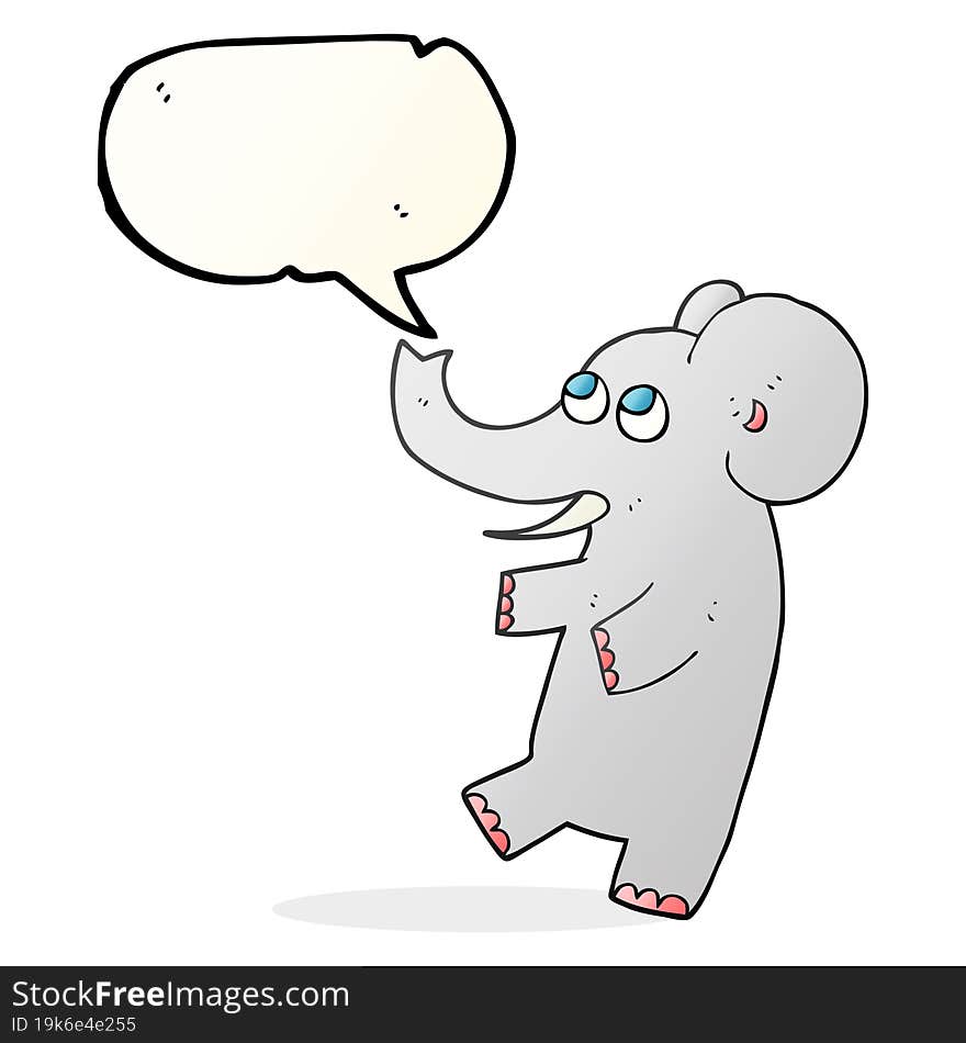 freehand drawn speech bubble cartoon cute elephant