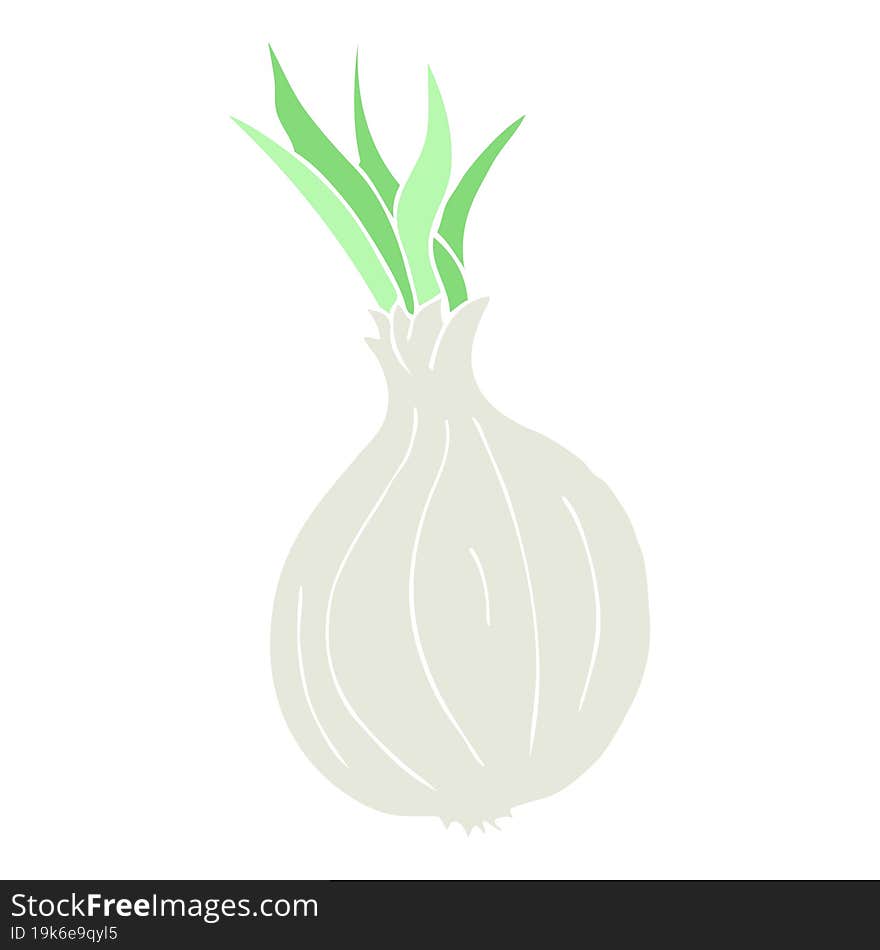 flat color illustration of a cartoon onion