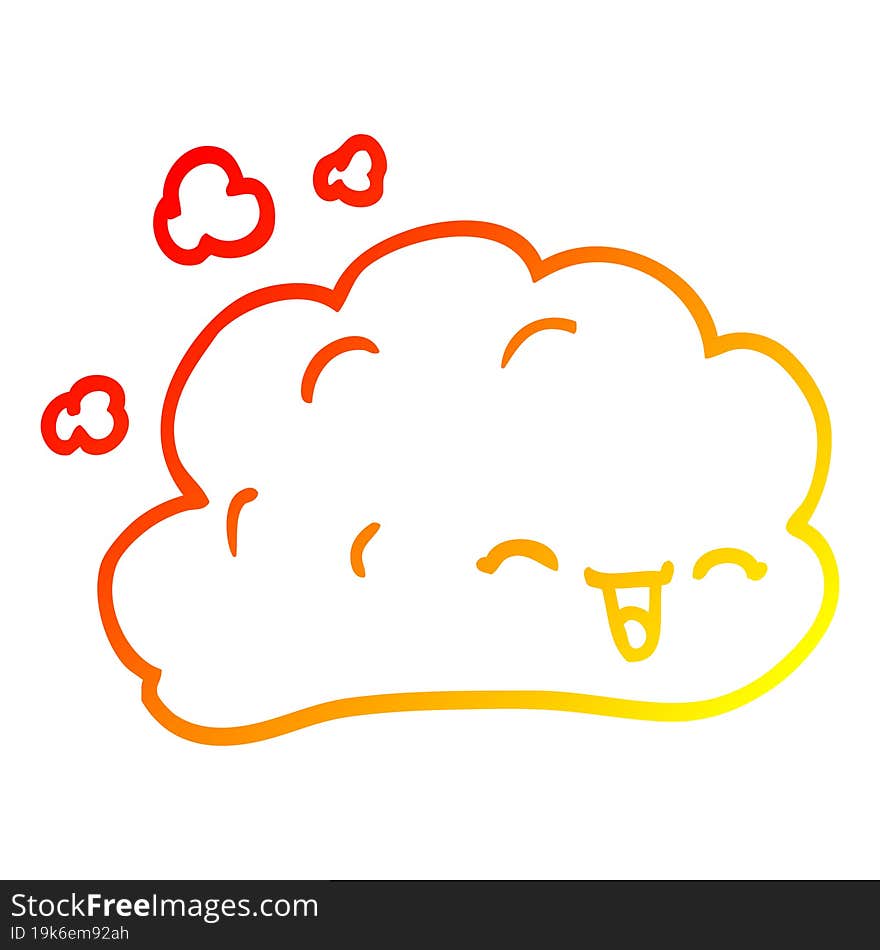 warm gradient line drawing cartoon grey smoke