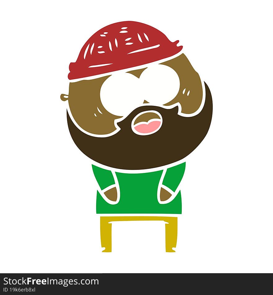 flat color style cartoon bearded man