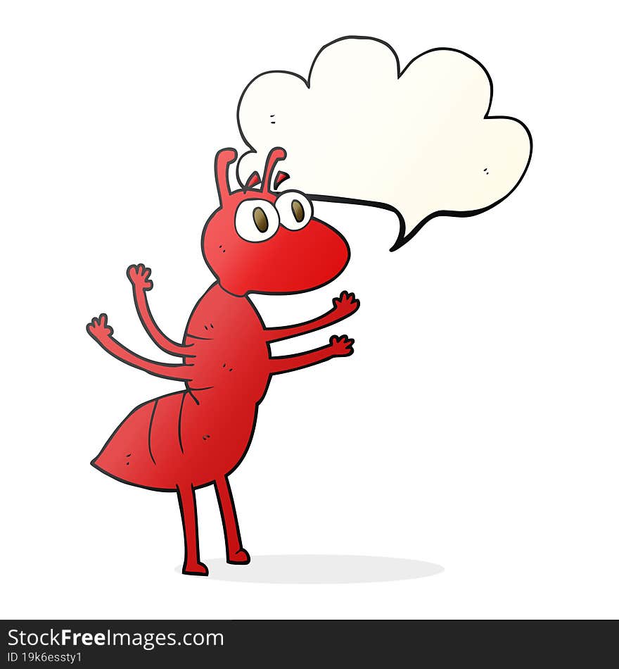 speech bubble cartoon ant