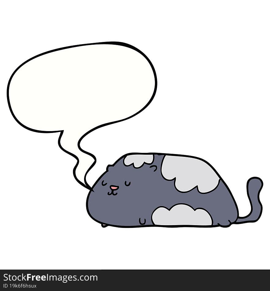 cartoon cat with speech bubble. cartoon cat with speech bubble