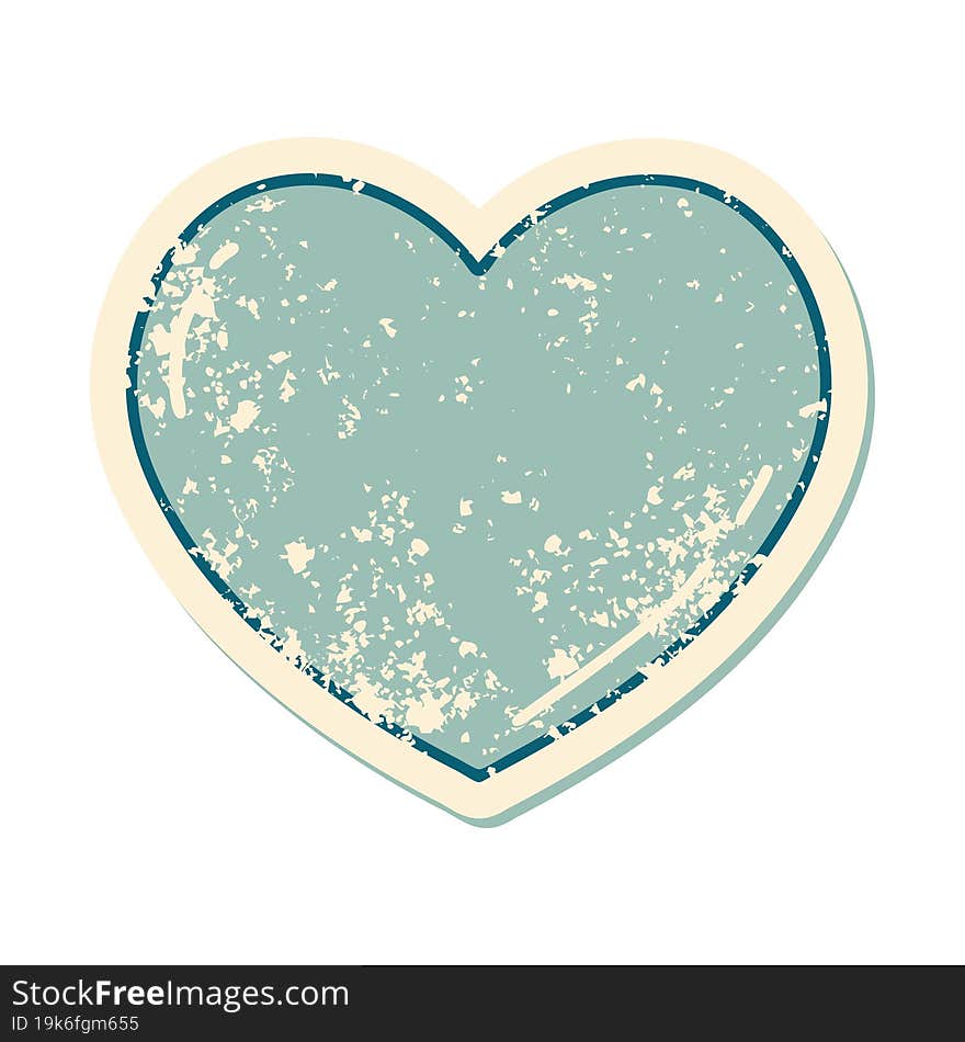 iconic distressed sticker tattoo style image of a heart. iconic distressed sticker tattoo style image of a heart