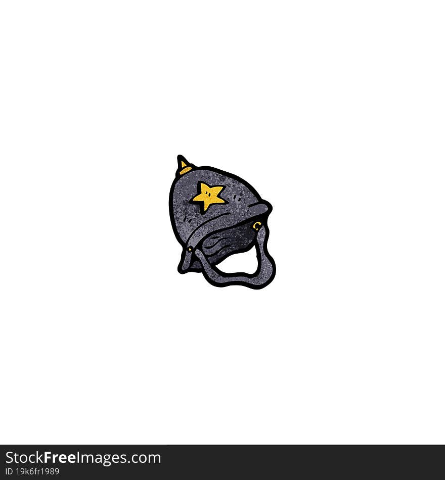 cartoon policeman\'s helmet