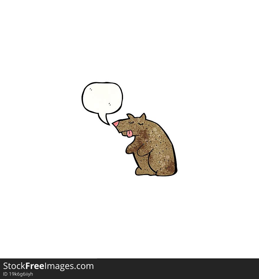 cartoon bear with speech bubble