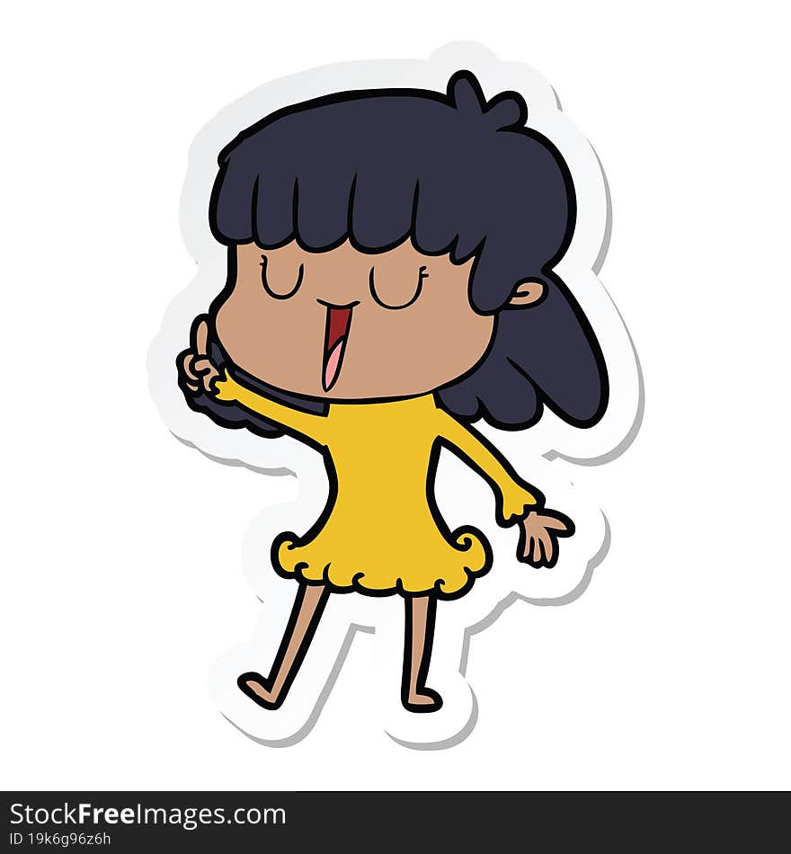 sticker of a cartoon woman