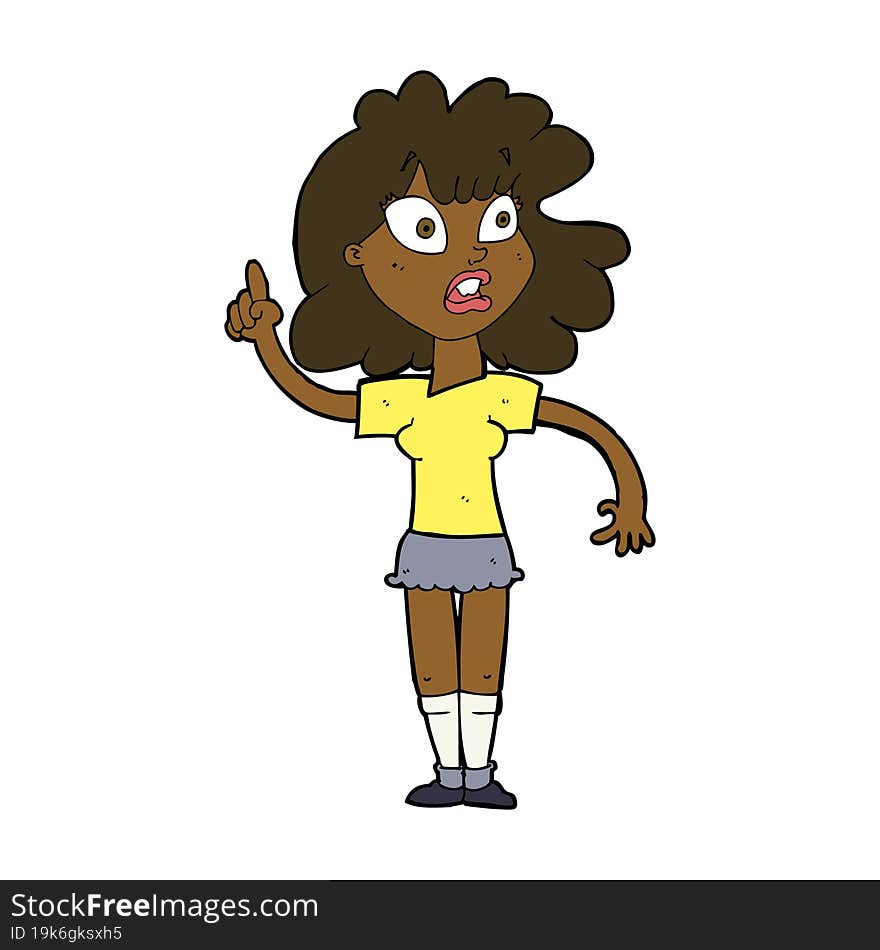 cartoon woman making point