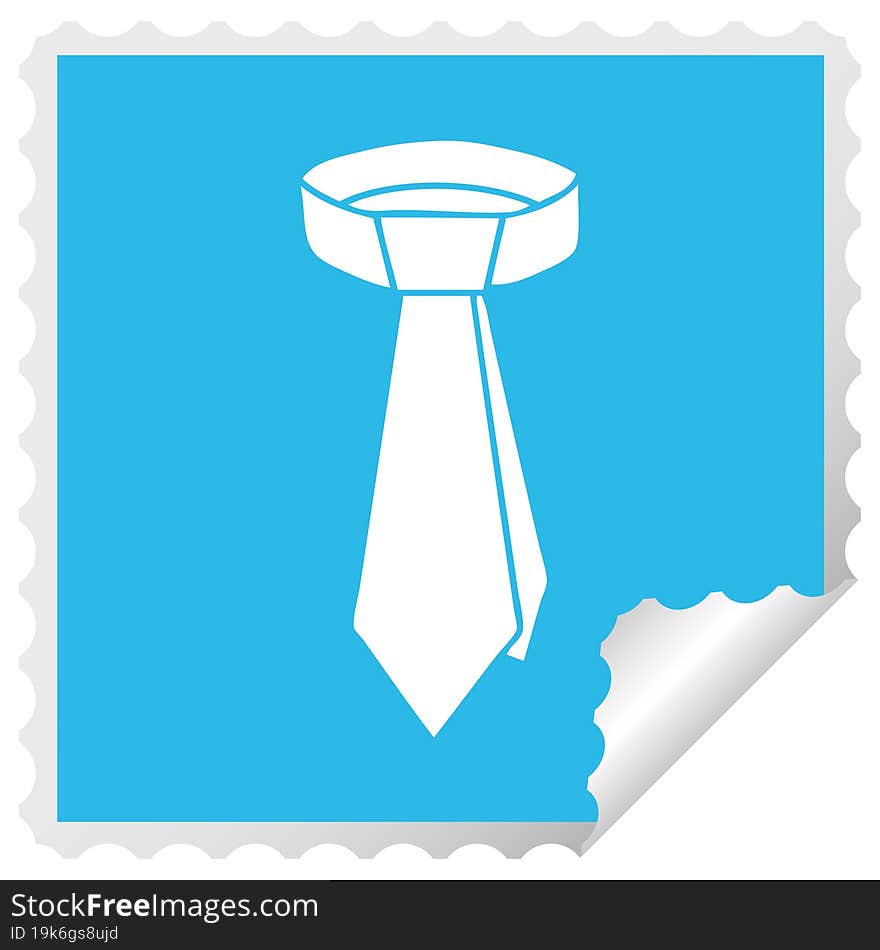 square peeling sticker quirky cartoon neck tie. square peeling sticker quirky cartoon neck tie