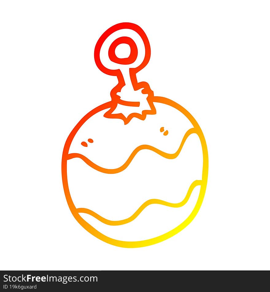 warm gradient line drawing cartoon christmas bauble