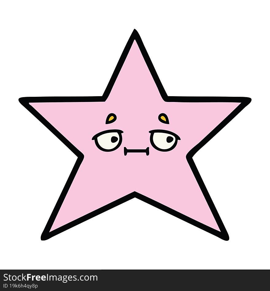 cute cartoon of a star fish. cute cartoon of a star fish