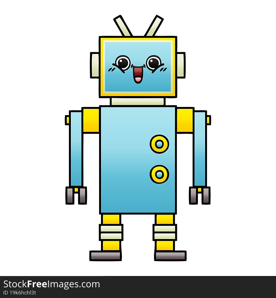 Gradient Shaded Cartoon Robot